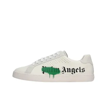 PALM ANGELS New Spraypaint Low-Top Stylish Skateboarding Shoes Men's White Green