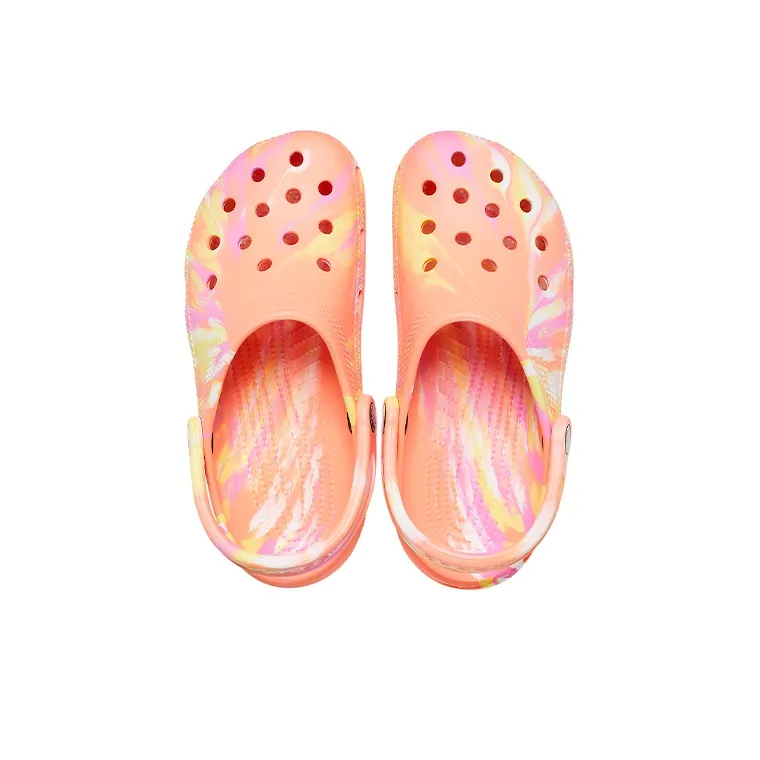 Crocs Classic Clog Marble Beach Sports Unisex Red Multi Color Sandals 'Red'-3