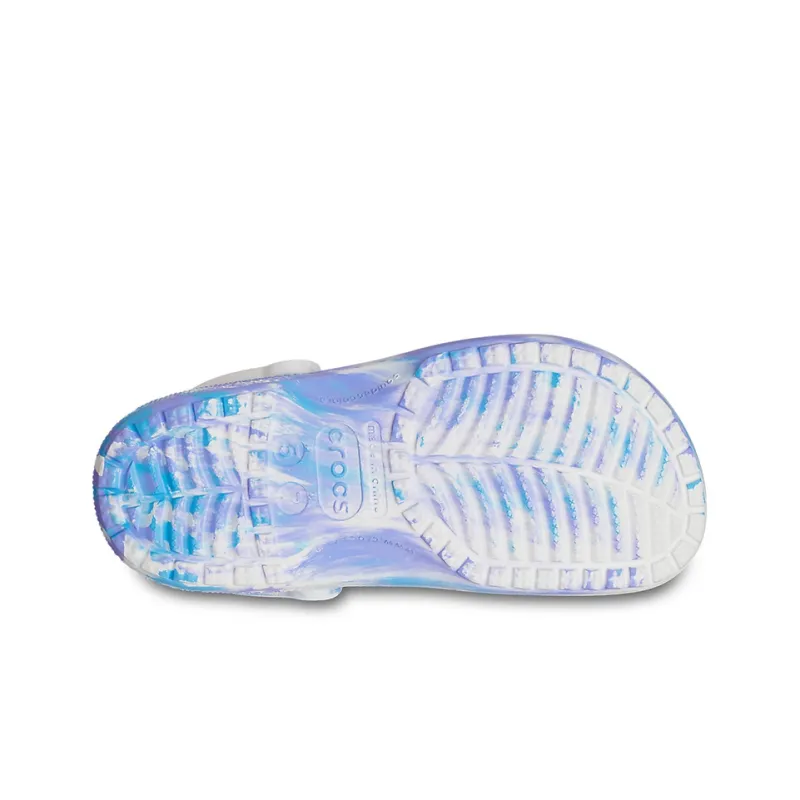 Crocs Classic Clog Marble Beach Sports Unisex White Blue Sandals 'White Blue'-5