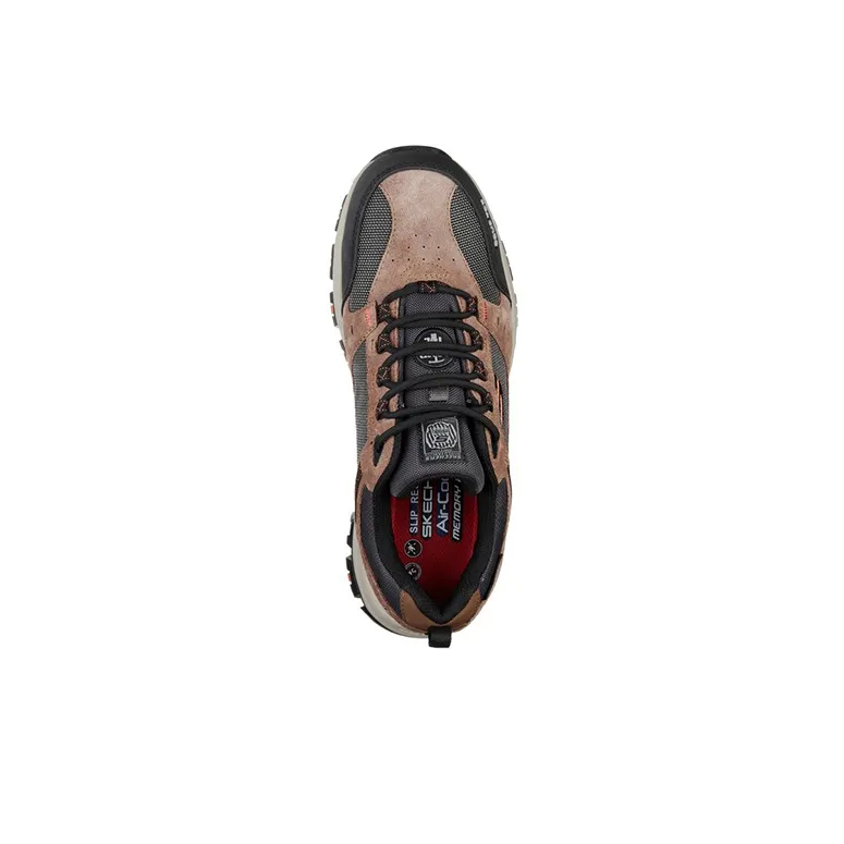 Skechers Work Greetah Comp Toe Cushioning Anti-Slip And Wear-Resistant Low-Top Casual Shoes Men's Gray Brown-3