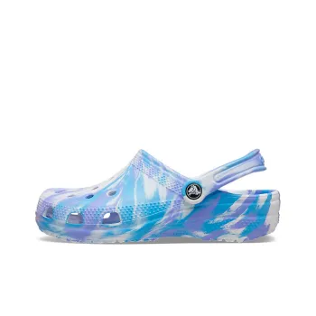 Crocs Classic Clog Marble Beach Sports Unisex White Blue Sandals 'White Blue'