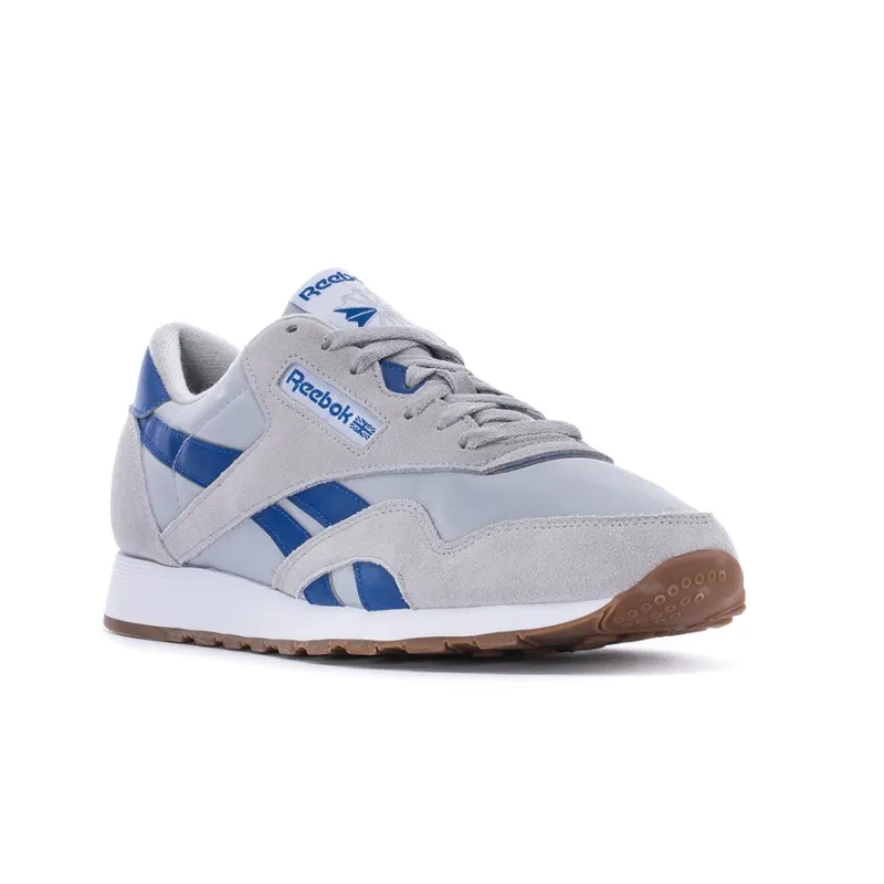Reebok Classic Nylon Low-Top Running Shoes Men's Gray Blue-2
