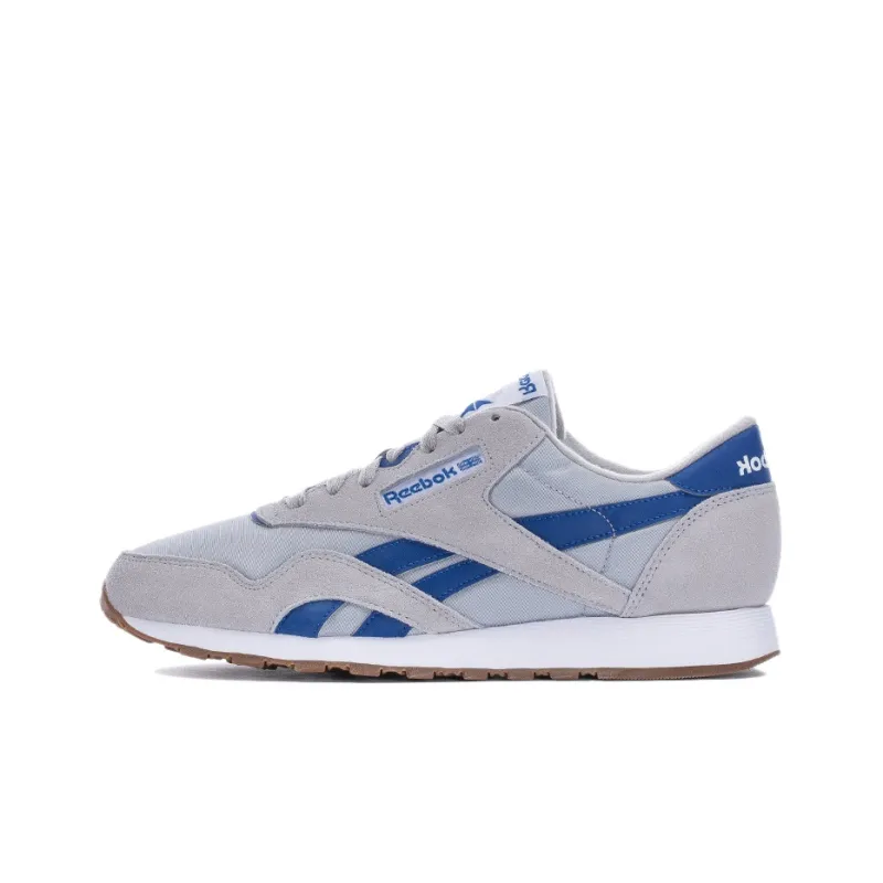 Reebok Classic Nylon Low-Top Running Shoes Men's Gray Blue-0