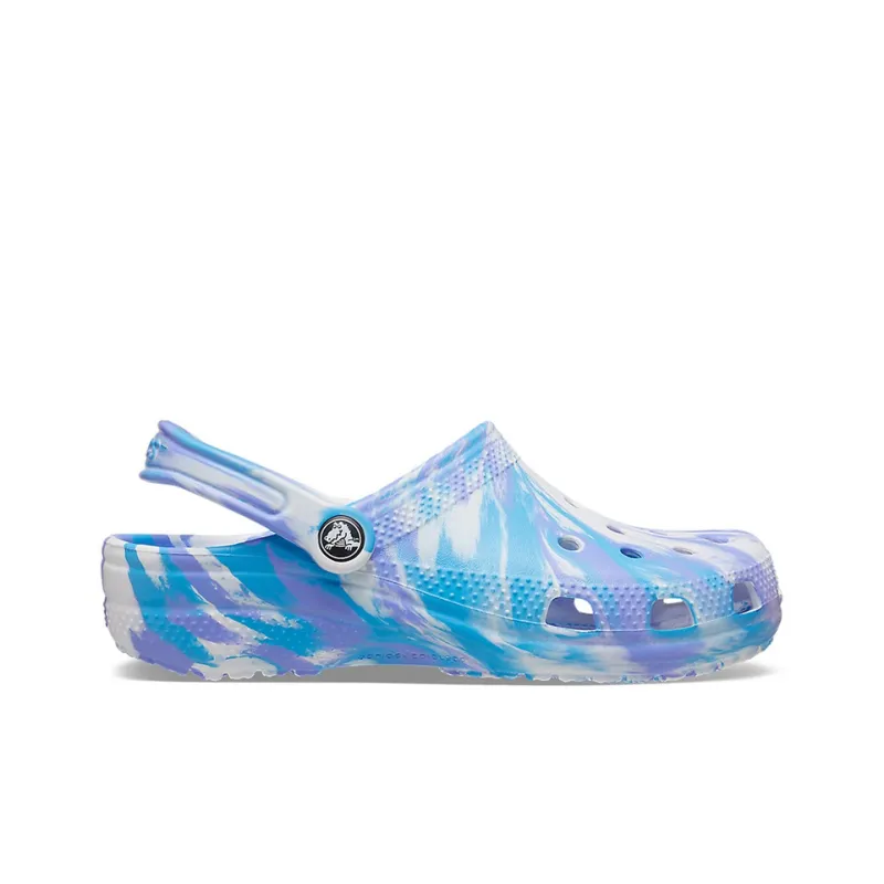 Crocs Classic Clog Marble Beach Sports Unisex White Blue Sandals 'White Blue'-1