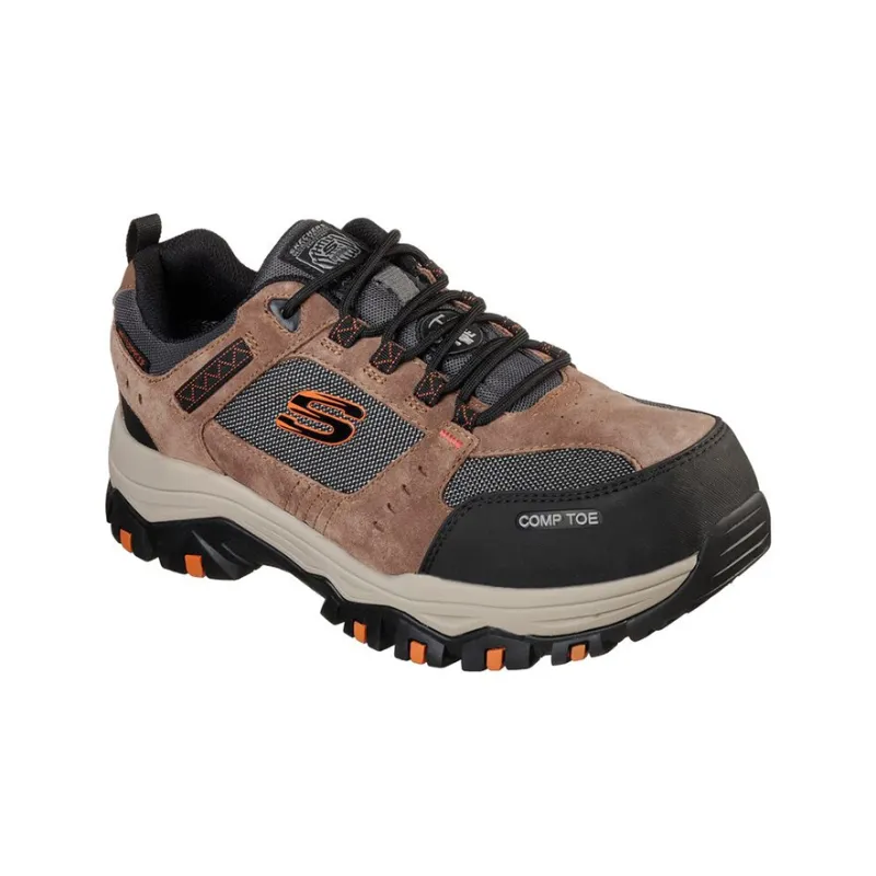 Skechers Work Greetah Comp Toe Cushioning Anti-Slip And Wear-Resistant Low-Top Casual Shoes Men's Gray Brown-2