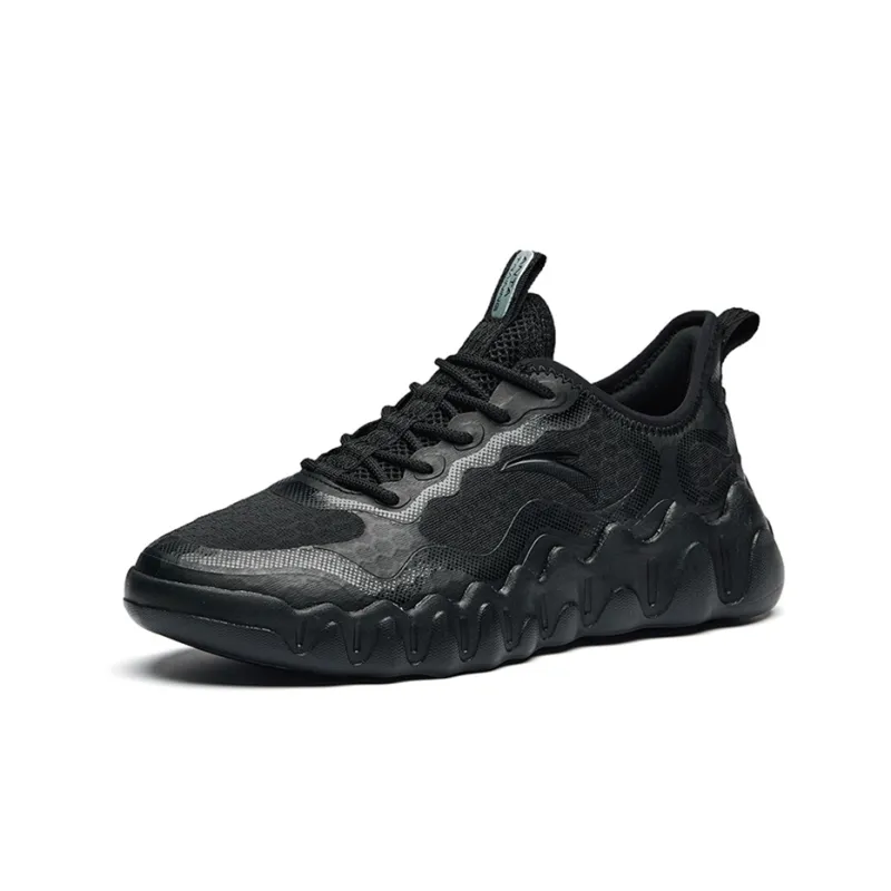 Anta Outdoor Collection Cushioning Anti Slip Wear Resistant Breathability Low Top Casual Shoes Men's Black-2