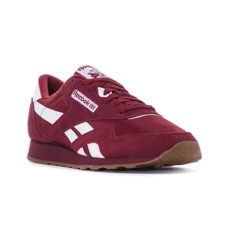 Reebok Classic Nylon Running Shoes Men Low-Top Burgundy-2