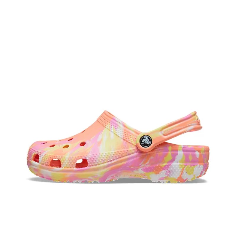 Crocs Classic Clog Marble Beach Sports Unisex Red Multi Color Sandals 'Red'-0
