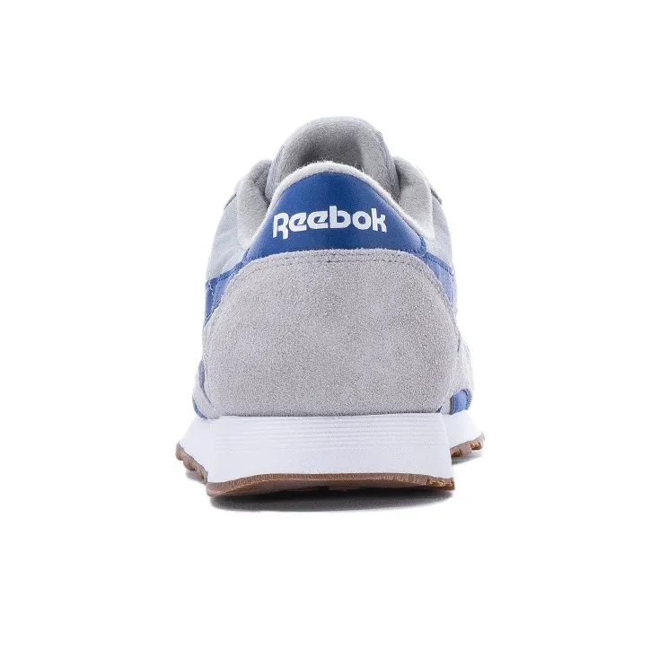 Reebok Classic Nylon Low-Top Running Shoes Men's Gray Blue-3