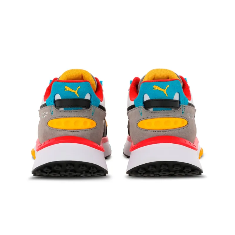 PUMA Wild Rider Rollin Casual Shoes Unisex Low Top Black/White/Yellow/Blue/Red-3