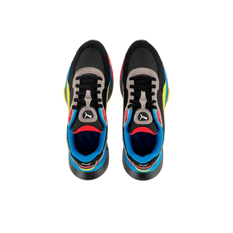 PUMA Wild Rider Rollin Casual Shoes Unisex Low Top Black/Yellow/Blue/Gray/Red-2