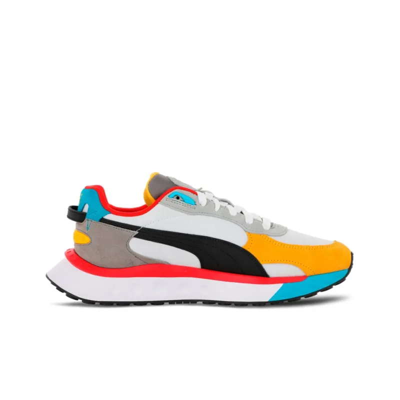 PUMA Wild Rider Rollin Casual Shoes Unisex Low Top Black/White/Yellow/Blue/Red-1