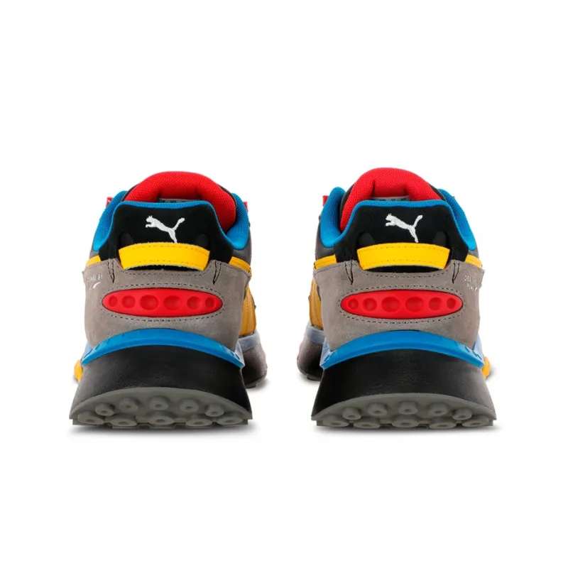 PUMA Wild Rider Rollin Casual Shoes Unisex Low Top Black/Yellow/Blue/Gray/Red-3