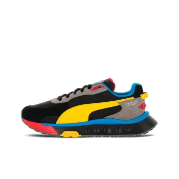 PUMA Wild Rider Rollin Casual Shoes Unisex Low Top Black/Yellow/Blue/Gray/Red