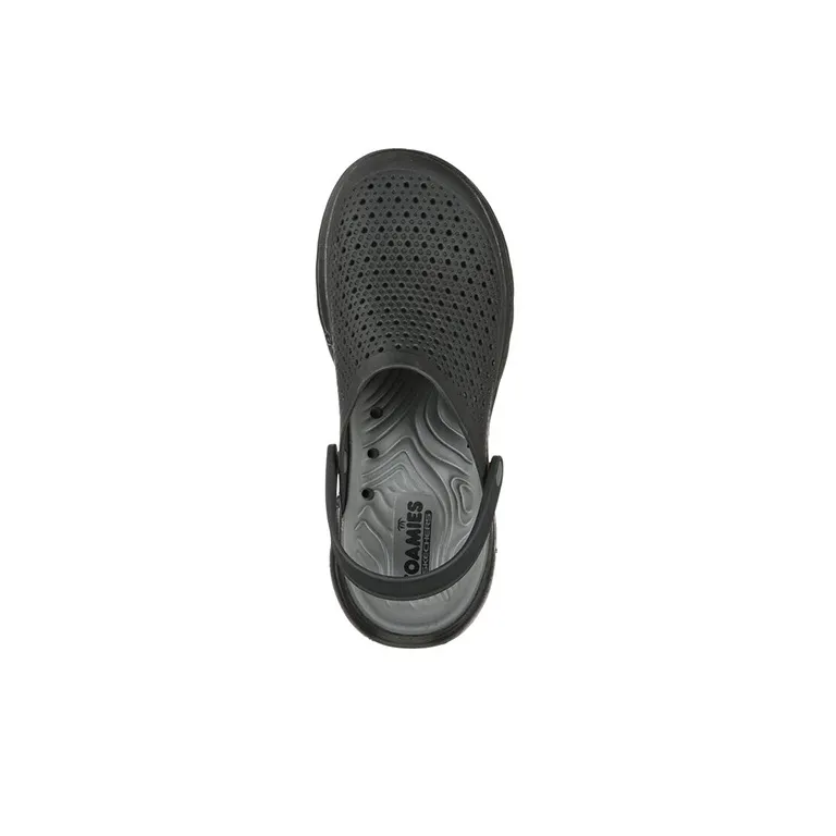 Skechers Go Walk 5 Rubber Sole Odor Resistant Slip Resistant Wrap toe Slippers Men's Black-3