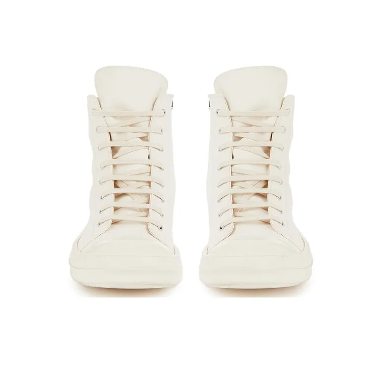 Rick Owens DRKSHDW Canvas Shoes Men High Top White-2