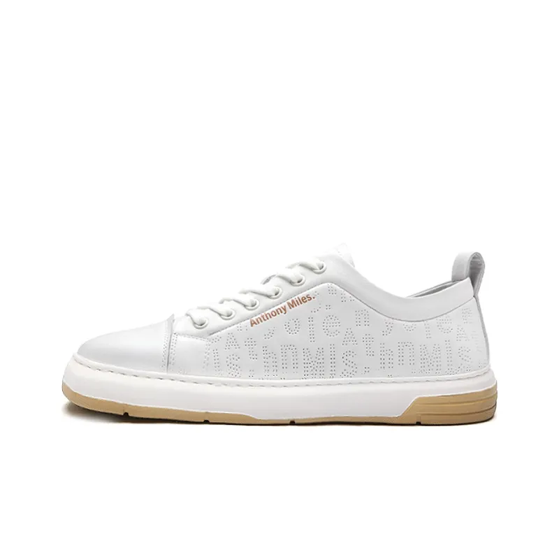 Anthony Miles Stylish Skateboarding Shoes Men's White-0