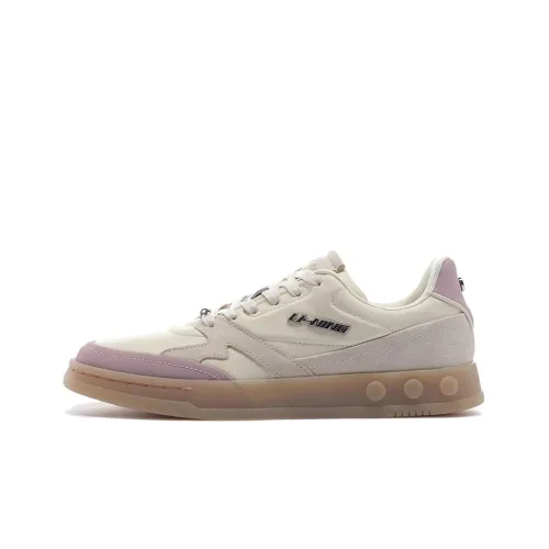 LI-NING 1990 Classic Collection Skateboard Shoes Women's Low-Top Light Antique Yellow/Light Mauve Purple