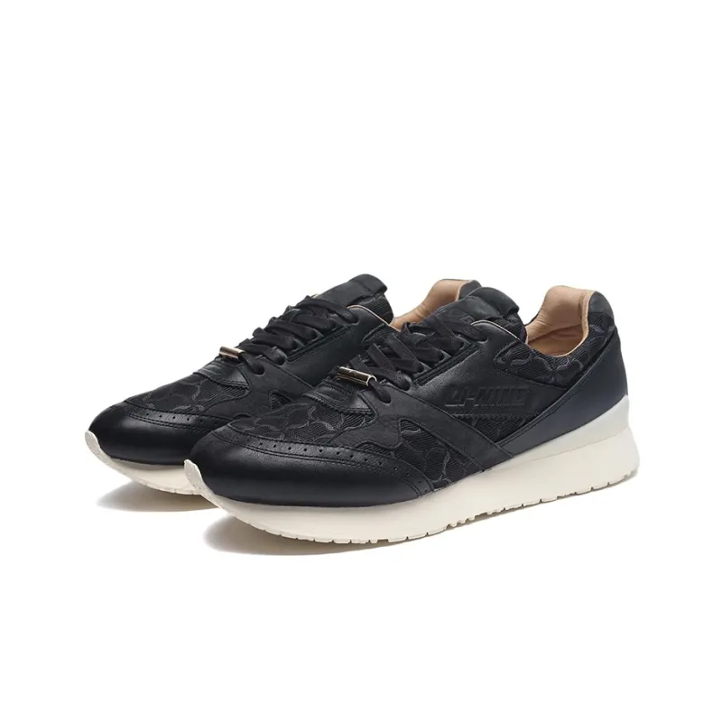 LiNing Classic Collection Cushioning, Slip Resistant, Abrasion Resistant, Lightweight Low Top Running Shoes Men's Black-1