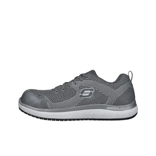 Skechers Work Casual Shoes Men Low-Top Charcoal Gray