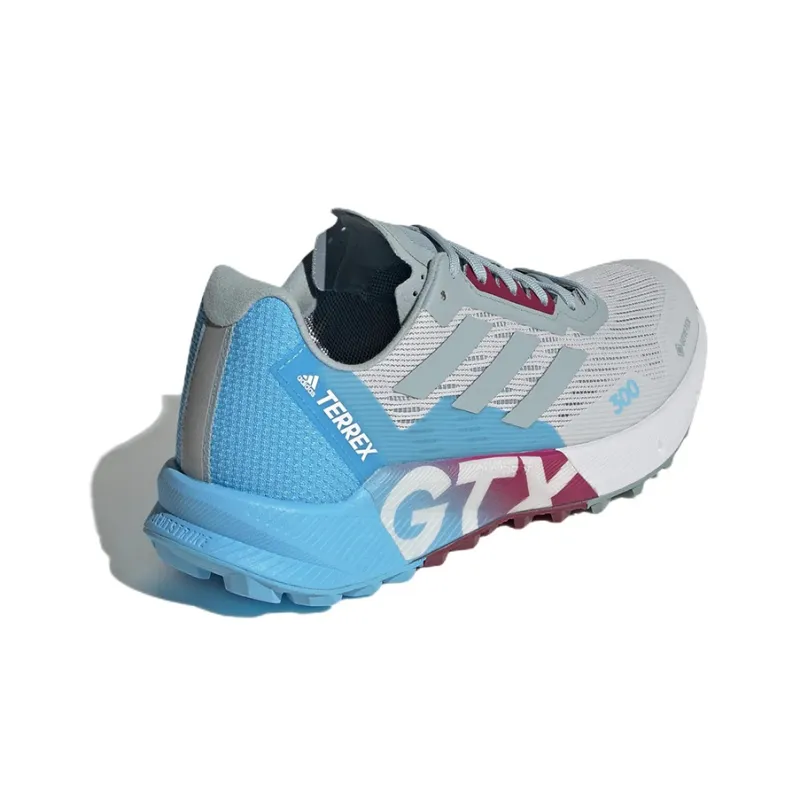 Adidas Terrex Agravic Flow 2.0 Gore-tex Trail Running Wear-Resistant Low-Top Running Shoes Women's Gray Blue-3