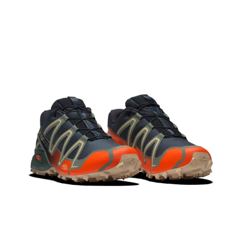 SALOMON Speedcross 3 Mood Indigo Balsam Green Red Orange-1