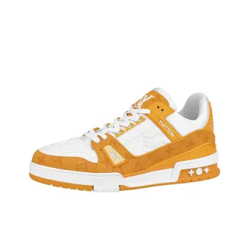 LOUIS VUITTON Lv Trainers 'White With Orange Monogram'