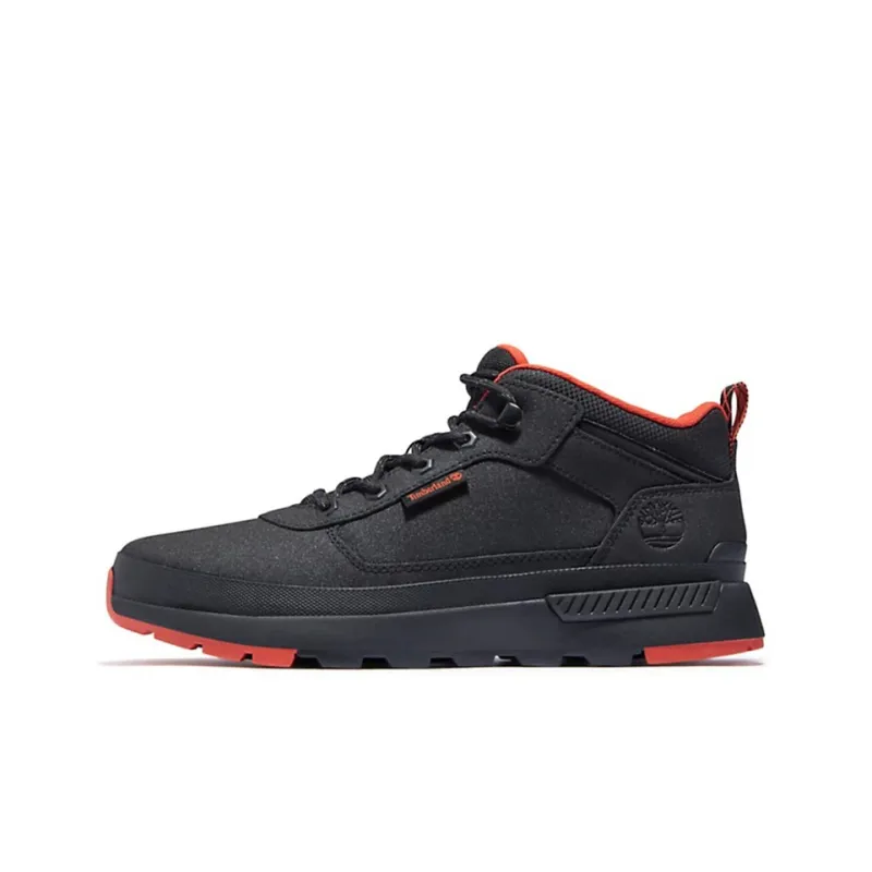 Timberland Field Trekker Anti-Slip Wear-Resistant Mid-Top Casual Shoes Men's Black Red-0