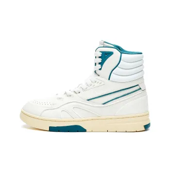LI NING 1990 Classic Collection Anti Slip Wear Resistant High Top Skateboard Shoes Men's White Blue