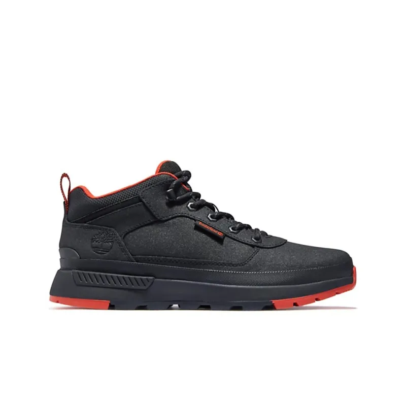 Timberland Field Trekker Anti-Slip Wear-Resistant Mid-Top Casual Shoes Men's Black Red-1