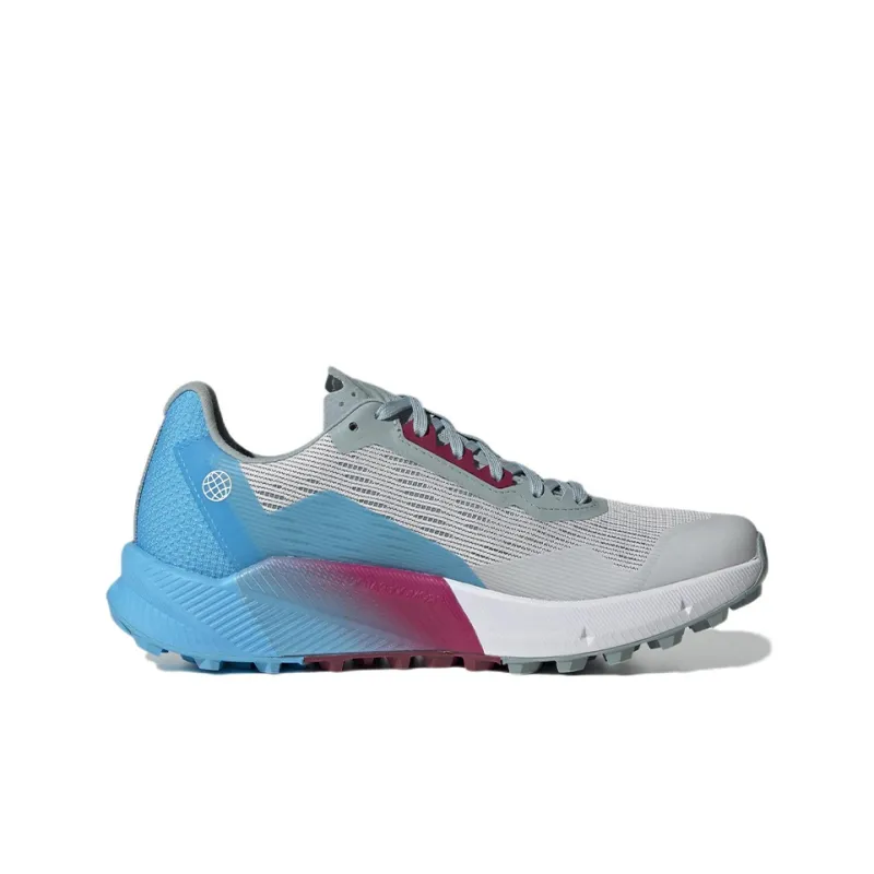 Adidas Terrex Agravic Flow 2.0 Gore-tex Trail Running Wear-Resistant Low-Top Running Shoes Women's Gray Blue-1