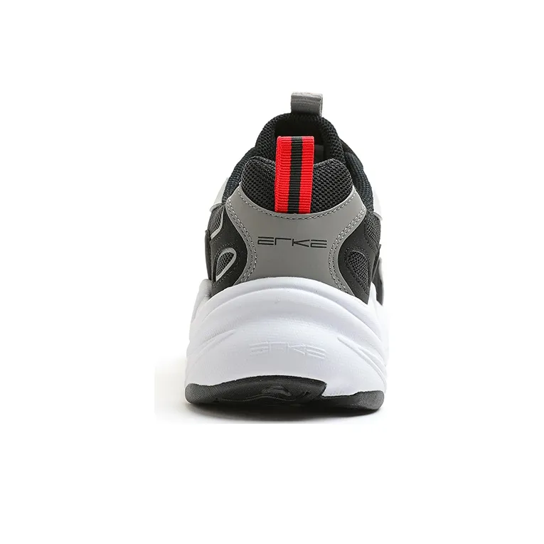 Erke Puffy Shoes 2.0 Anti Slip Wear Resistant Low Top Running Shoes Men's Black White-3