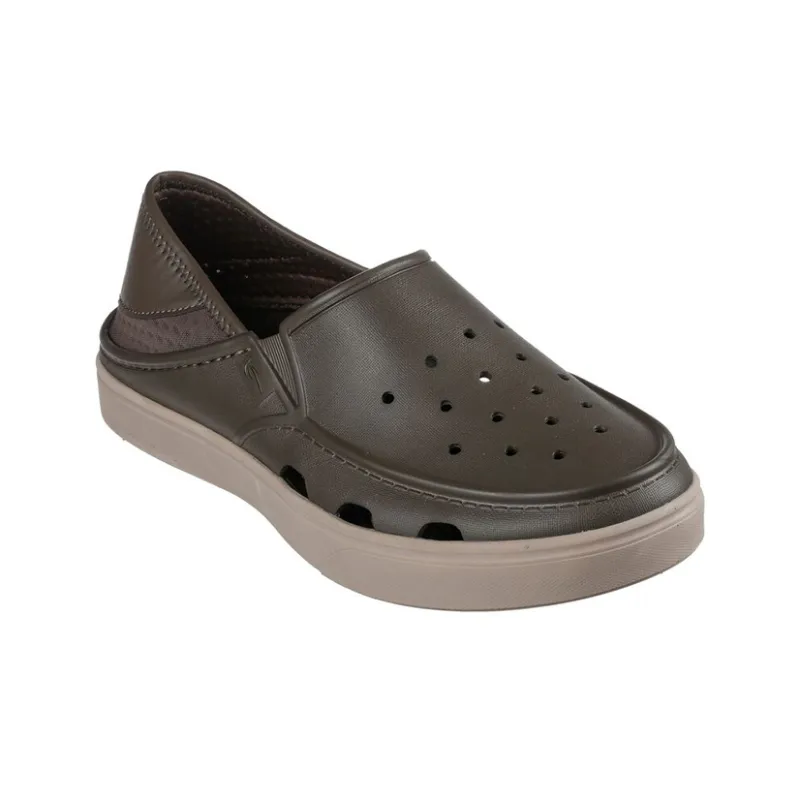 Skechers Foamies Vista Crossroads Cushioning Anti-Slip Wear-Resistant Breathability Low-Top Casual Shoes Men's Khaki-1