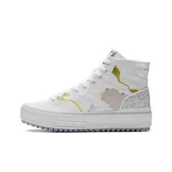 LiNing CF Lacquer Painting High Top Skateboard Shoes Unisex Mist White