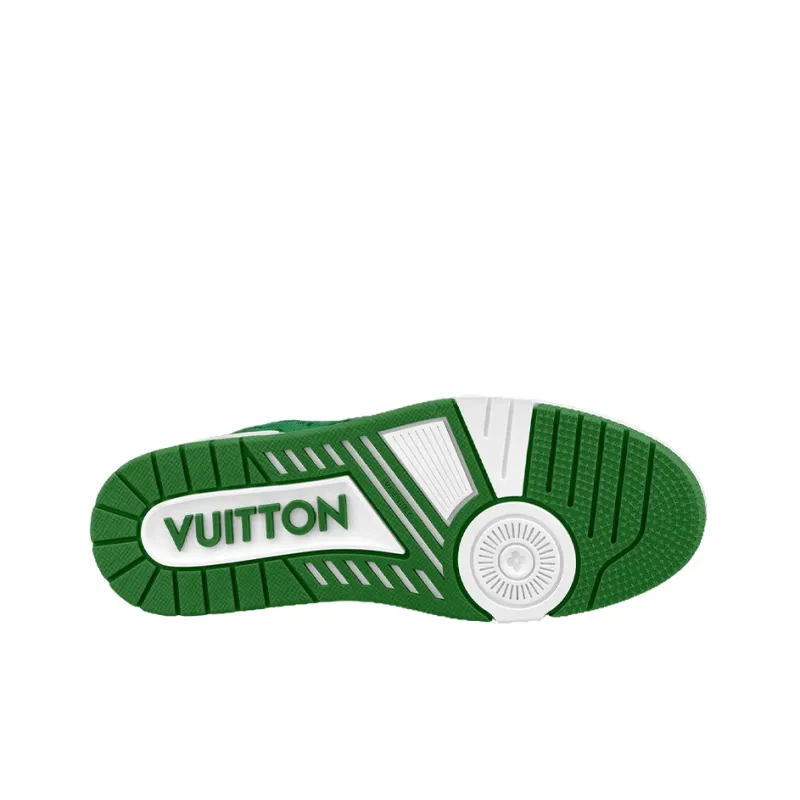 LOUIS VUITTON Trainer Green Monogram Denim White-4