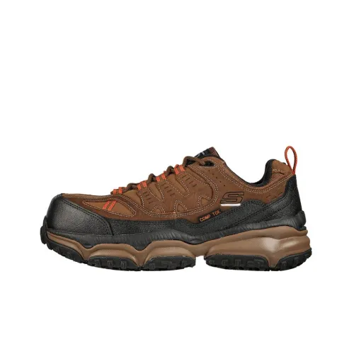 Skechers Work Lifestyle Shoes Men Low-Top Brown/Orange