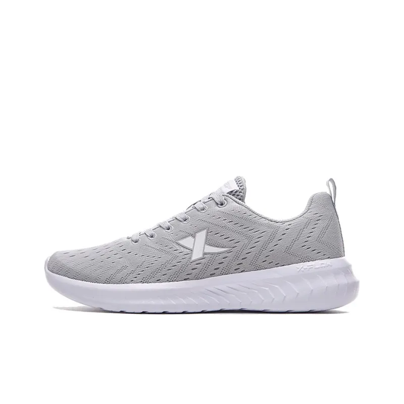XTEP Hydrogen Wind Technology Breathable Lightweight Low Top Casual Running Shoes Men's Gray-0