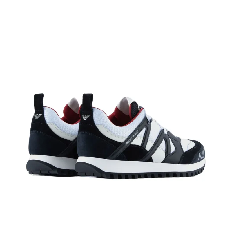 EMPORIO ARMANI Anti Slip Wear Resistant Low Top Casual Shoes Men's Marine Blue-3