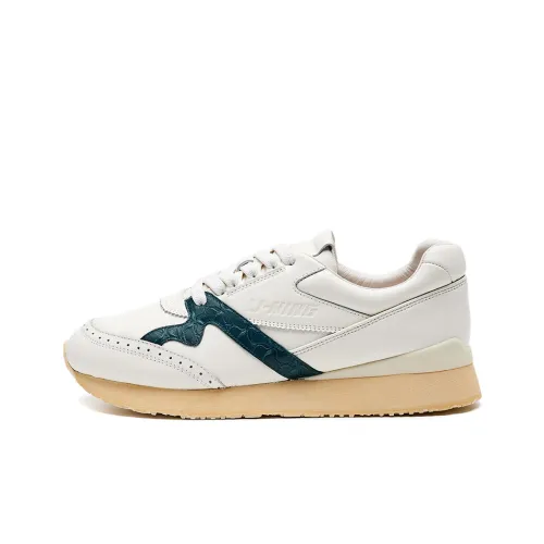 LI-NING 1990 Casual Shoes Women's Low-Top White/Dark Spruce Green