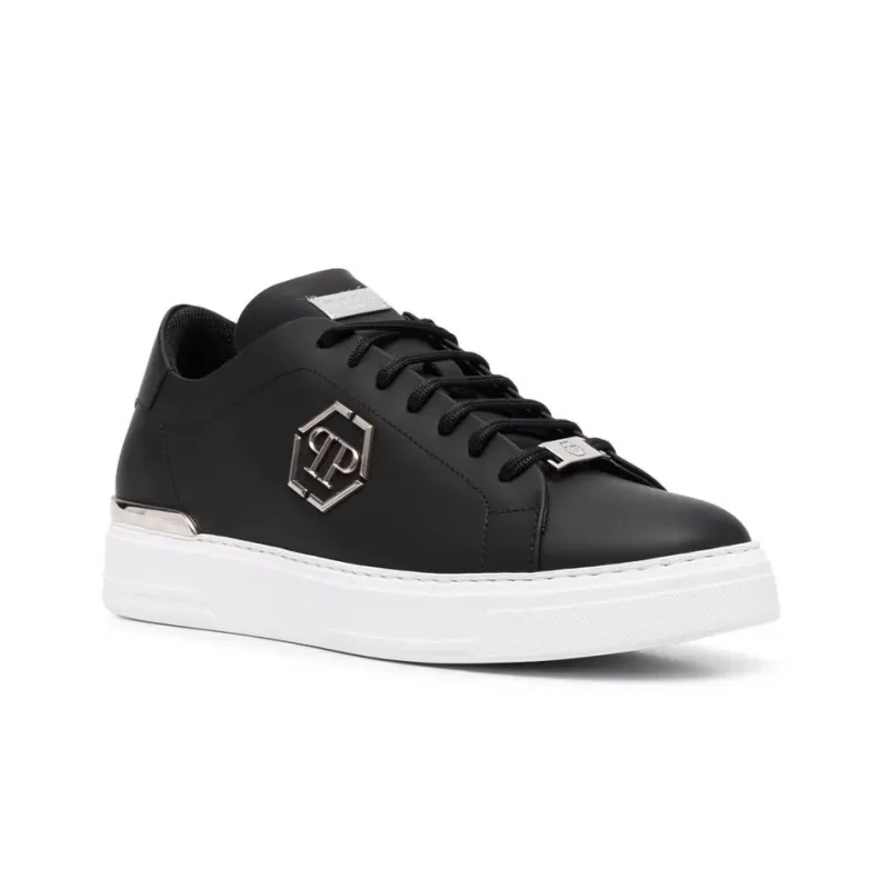 PHILIPP PLEIN Hexagon Low-top Leather Sneakers-2