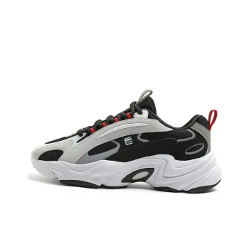 Erke Puffy Shoes 2.0 Anti Slip Wear Resistant Low Top Running Shoes Men's Black White