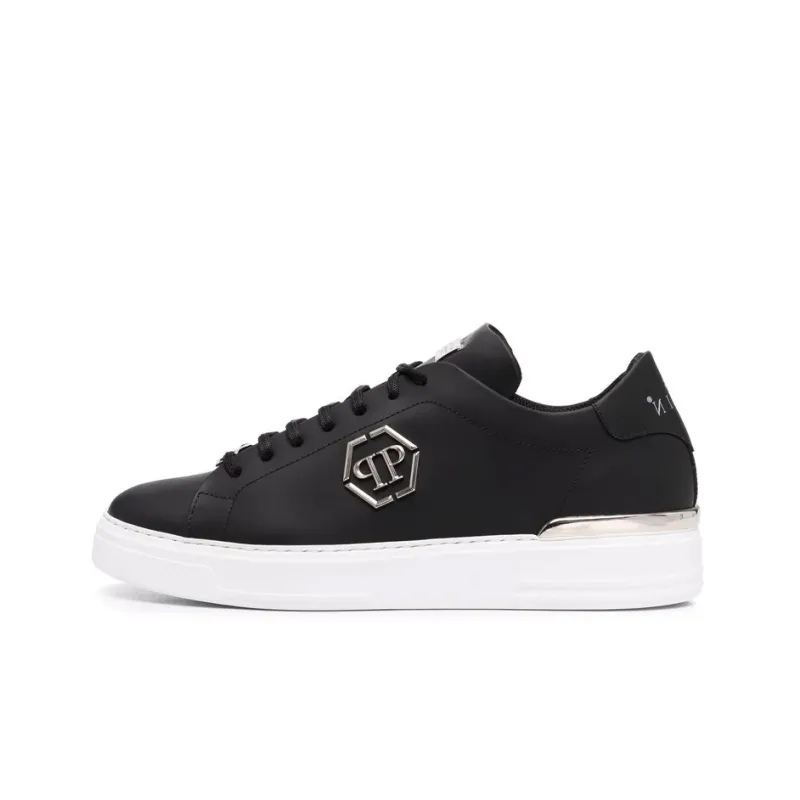 PHILIPP PLEIN Hexagon Low-top Leather Sneakers-0