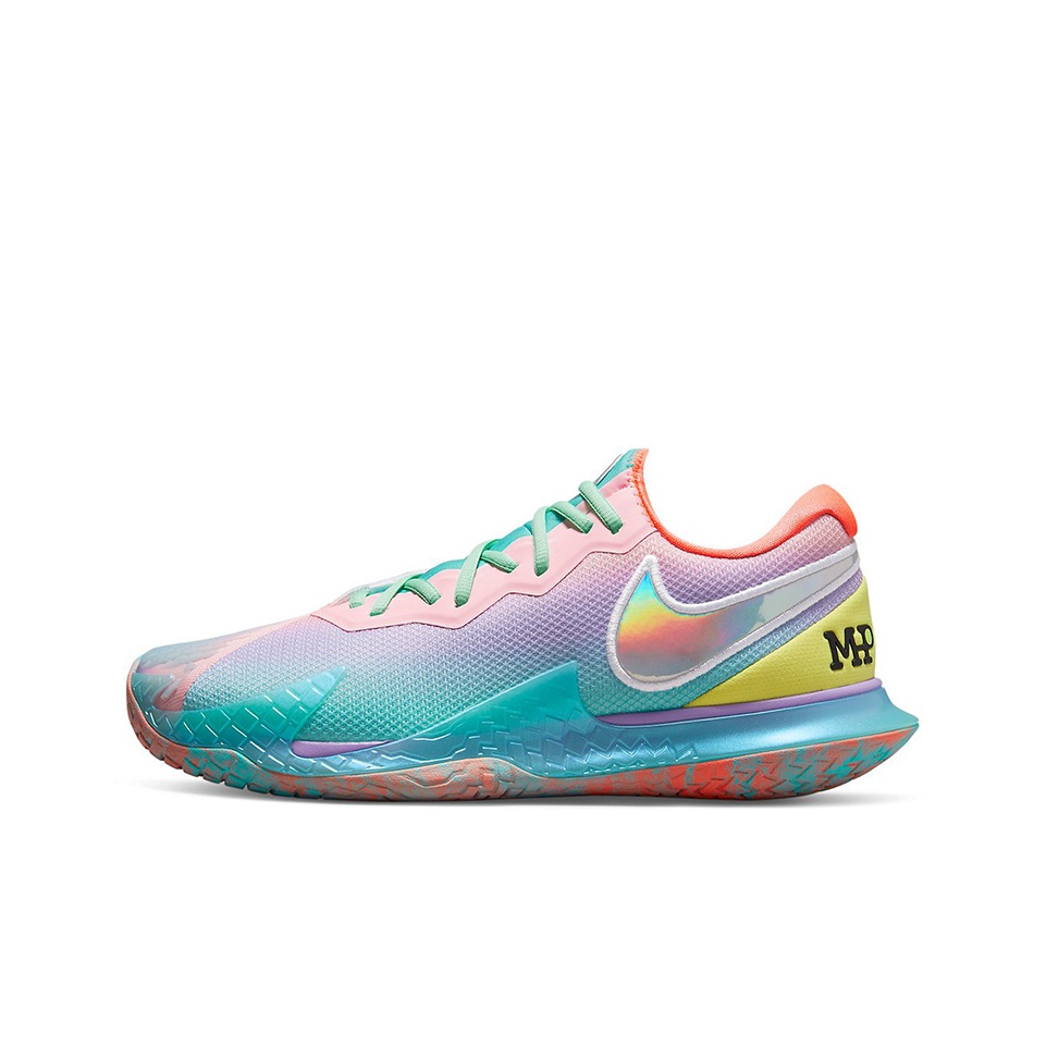 nike men's court air zoom vapor cage 4 tennis shoes white and team orange