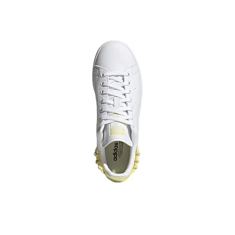 Adidas Originals StanSmithStanSmith Wear-Resistant Low-Top Skateboard Shoes Women's White Yellow-4
