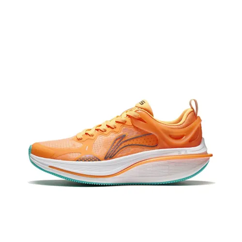 LINING WuShi 5S 2.0 Running Shoes Men Low-Top Fluorescent Melon Orange