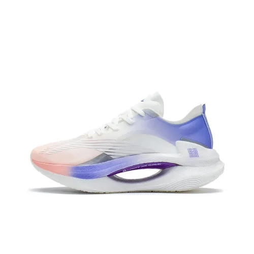 LINING Jueying Running Shoes Women's Low-Top Neon Soft Orange/Fluorescent Embroidered Blue Purple