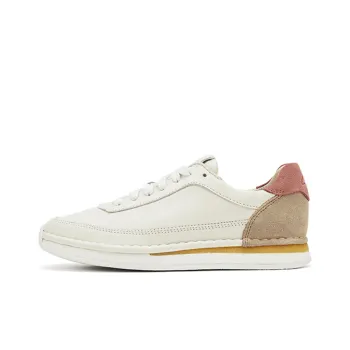 Clarks Low-Top Casual Shoes Women's White Rose Pink