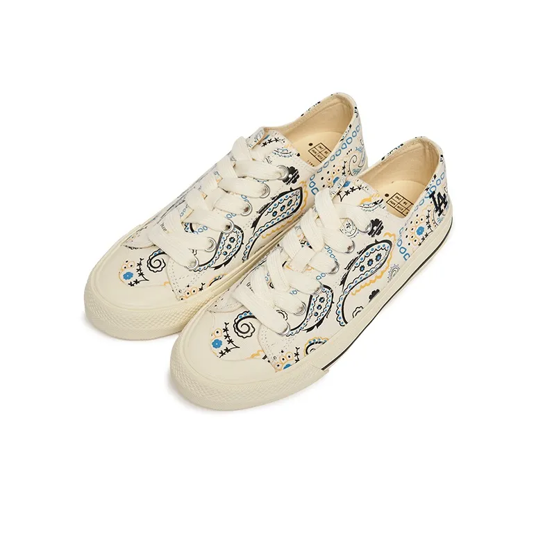 MLB Playball Durable Lightweight And Breathable Low Top Skateboard Shoes Unisex White-2