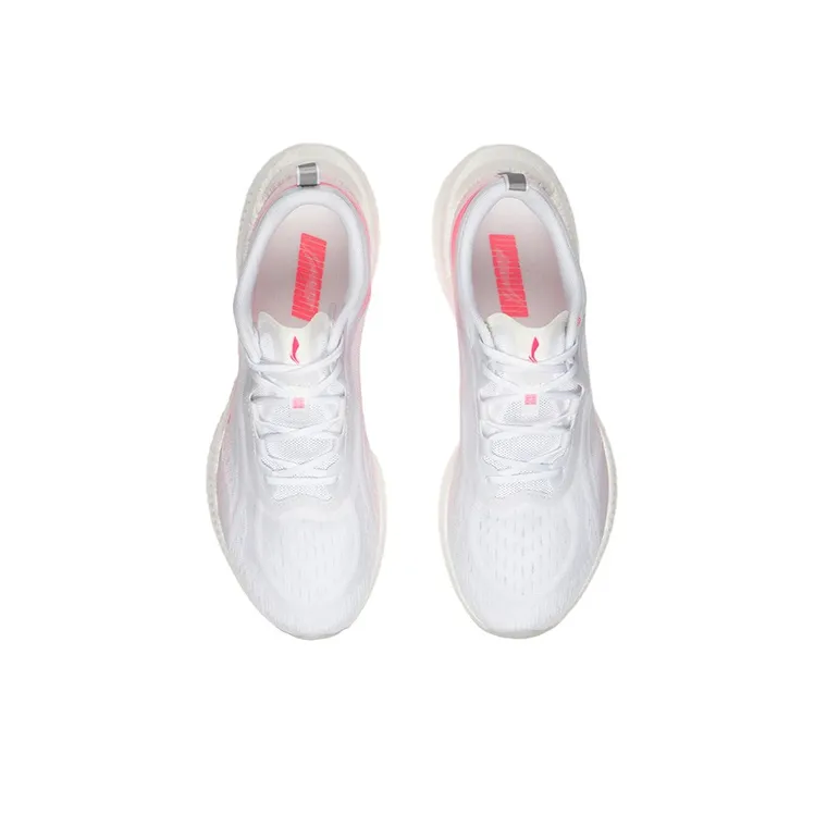 LiNing Super Light 19 Cushioned Slip Resistant Running Shoes Women's White Pink-3
