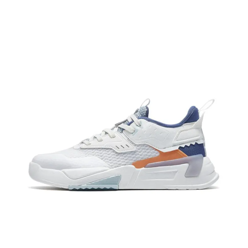 XTEP Deconstruction Slip Resistant, Abrasion Resistant, Breathable Low Top Casual Shoes Women's White Purple Blue-0